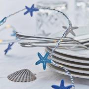 LED lichtketting Selma Starfish blauw 20 lampjes. Werkt op batterijen.