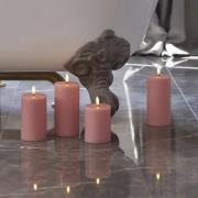 LED-kaars Sille, roze, hoogte 13 cm, was, werkt op batterijen