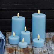 LED-kaars Sille, blauw, hoogte 15 cm, was, werkt op batterijen