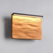 LED wandlamp Kalea, breedte 20 cm, houtkleurig, hout