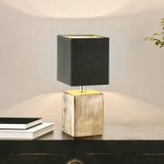 Tafellamp Ouro, zwart/antiek brons, 35 cm, textiel/keramiek