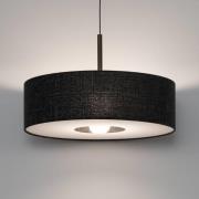 Hanglamp Amarela L, zwart gemêleerd, textiel, E27