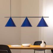 Kapitale hanglamp, blauw, 3-lamps, Ø 32 cm, GX53