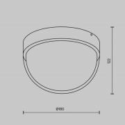 LED buiten plafondlamp Mon, grafiet, Ø 18 cm, IP65, 3.000K