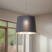 Lantern Medium hanglamp, zwart/goud, stof, E27