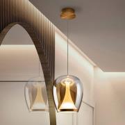 LED hanglamp Suspiro, Ø 25 cm, goud-/amberkleurig, glas