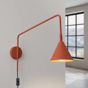wandlamp LYS, oker, Ø 14 cm, metaal, stekker, E14