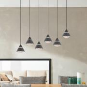 LED hanglamp Romeo, lengte 75 cm, zwart, metaal, 6-lamps.