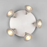 LED plafondspot Romeo, Ø 30 cm, nikkelkleurig, 5-lamps.