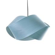 LZF hanglamp Nut, lichtblauw/nikkelkleurig, lengte 42 cm hout