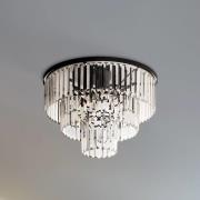 Plafondlamp Cristal, transparant/zwart, Ø 56 cm