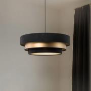 Triniti hanglamp, zwart/goud, Ø 60 cm, textiel