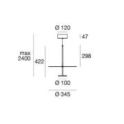 LED hanglamp Stilo_P, zwart, Ø 35 cm, IP40