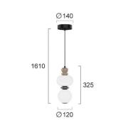 LED hanglamp Gemma, hoogte 32 cm, kleurrijk, glas/keramiek/metaal