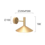 LED wandlamp Marsi, goudkleurig, Ø 25 cm, metaal