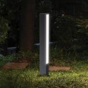 LED sokkellamp Lir, hoogte 60 cm, donkergrijs metaal