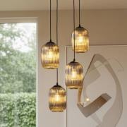 Verdi hanglamp, Ø 30 cm, zwart/rookgrijs, glas, 4-lamps.