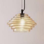 Lindby hanglamp Orliana, Ø 35 cm, amber, glas