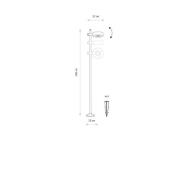 LED sokkellamp Tessa, zwart, aluminium, hoogte 100 cm