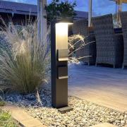 LED sokkellamp Stekkerschaaf Lerna, 60 cm, aluminium donkergrijs