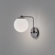 Wandlamp Daisy, zwart, glas, hoogte 22 cm, E27