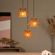 Hanglamp Tasman, lengte 61 cm, naturelkleurig, papier, 3-lamps.