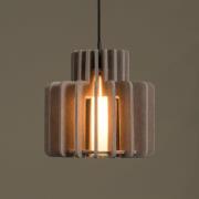 hanglamp Rollo, taupe, Ø 31 cm, stof/metaal/glas