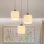 LED hanglamp Thea, Ø 49 cm, 3-lamps, crème/matzwart