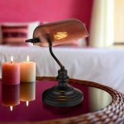 Tafellamp Antique, koperkleurig/matzwart, hoogte 37 cm