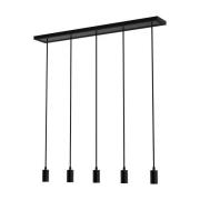 Segula hanglamp Madox 5X Wave, zwart, staal, E27