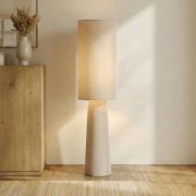 Lindby vloerlamp Elfie, hoogte 124 cm, beige, linnen, 2x E27