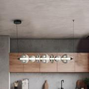 LED hanglamp Daphne, glas grijs-transparant, lengte 118 cm