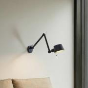 Wandlamp Lucande Silka, zwart, metaal, 9,5 cm hoog