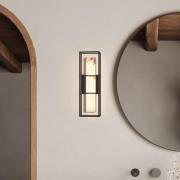 LED buiten wandlamp BLAKLEY zwart/alabaster hoogte 41 cm IP44