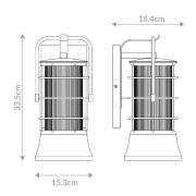 Buitenwandlamp RIVAMAR, hoogte 34 cm, zwart/goud, IP44 E27