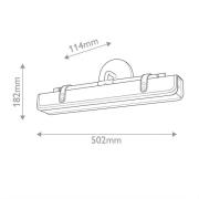 LED wandlamp VALISE, zwart/oud messing, 50 cm kunstleer