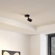 Lindby plafondlamp Jyla, 1-lamp, matzwart