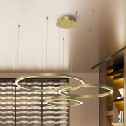 LED hanglamp Galaxia, kunststof, goud, 3-lamps, 85 W