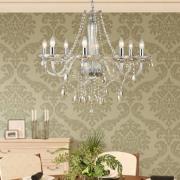 Cognackleurige kroonluchter Basilano van glas