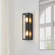 Badkamer wandlamp Amezola, 2-lamps, zwart