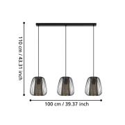 Hanglamp Curasao, balken, 3-lamps