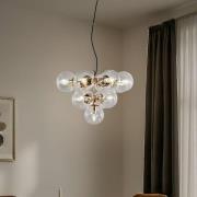 Hanglamp Zumba, glas/metaal, goud/helder, 13-vlammig