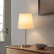 Lindby Leza tafellamp chroom, kap wit