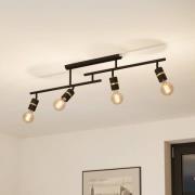 Lurone plafondlamp, zwart, 4-lamps