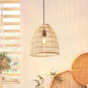 Hanglamp Ayesgarth met een rotan kap