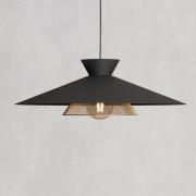 Hanglamp Grizedale, 1-lamp, zwart/messing