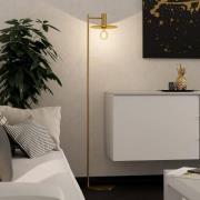 Vloerlamp Escandell in messing geborsteld