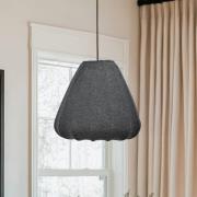 Hanglamp Barlaston, Ø 35 cm, zwart/grijs, metaal, stof