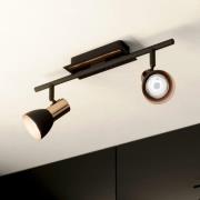 Barnham LED plafondspot, lengte 39,5 cm, zwart/koper