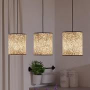 Butterburn hanglamp, lengte 86 cm, beige/groen, 3-lamps,